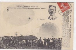 Parachute Bonnet Expérimenté Par L'aviateur Bégoud à Bod D'un Monoplan Blériot - Fallschirmspringen