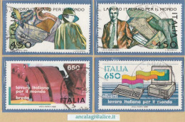 USATI ITALIA 1986 - Ref.0546 "LAVORO ITALIANO PER IL MONDO" Serie Di 4 Val. - - 1981-90: Oblitérés