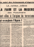 TRACT ??? GUERRE ALGERIE  PROPAGANDE - Documenti