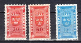 TAX REVENUE STEMPELMERKE STEUERMARKE TIMBRE FISCAL  SWEDEN SCHWEDEN SUEDE   Slania - Revenue Stamps