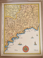 Reproduction Publicitaire (35 X 27 Cm) Carte Ancienne Du Comté De Nice - Laboratoires Marinier - Non Datée - Cartes Géographiques