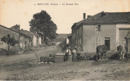 Moulins , Meuse * La Grande Rue Du Village * Villageois Abreuvoir Vaches - Autres & Non Classés