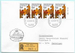 UNO-Wien R-Brief Gorck Fock II Kiel D Erinnerungsstempel MI-No 14 - Storia Postale