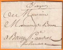 1750 - Marque Postale Manuscrite D'AVIGNON Sur Lettre Pliée Avec Corresp Vers BOURG SAINT ST ANDEOL, Ardèche - 1701-1800: Precursores XVIII