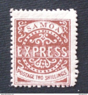 SAMOA 1877 - 1882 Express Stamps 2 Sh Sepia MNH PERFORATION 11 1/2 X 12 - Amerikaans-Samoa