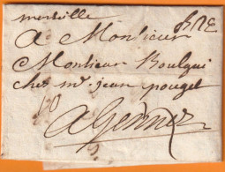 1727 - Marque Postale Manuscrite MARSEILLE Sur Lettre Pliée Avec Corresp Vers GENNES GENES GENOVA - 1701-1800: Precursors XVIII