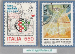 USATI ITALIA 1986 - Ref.0551 "ANNO MONDIALE DELLA PACE" Serie Di 2 Val. - - 1981-90: Oblitérés