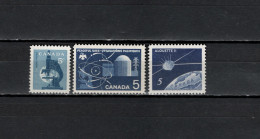 Canada 1958/1966 Space, Int. Geophysical Year, Alouett II Satellite, Nuclear Power 3 Stamps MNH - North  America