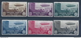 1933 EGEO, PA 22/27 Zeppelin 6 Valori  MNH** - Sonstige & Ohne Zuordnung