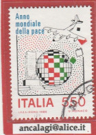 USATI ITALIA 1986 - Ref.0551C "ANNO MONDIALE DELLA PACE" 1 Val. - - 1981-90: Usati