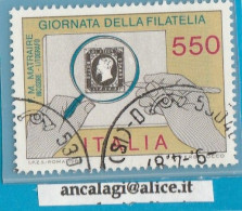 USATI ITALIA 1986 - Ref.0552A "GIORNATA DELLA FILATELIA 1^ Emissione" 1 Val. - - 1981-90: Usati