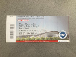 Brighton & Hove Albion V Bristol City 2011-12 Match Ticket - Tickets D'entrée