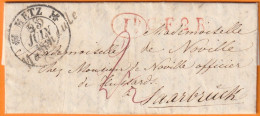 1831 ? - CURSIVE 53 MANHEULE, Meuse Sur Lettre Amicale De 3 P Vers SAARBRUCKEN, Saar, Allemagne Via METZ - 1801-1848: Precursors XIX