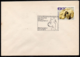 POLAND 1971 VIII INTERNATIONAL PEDIGREE DOG SHOW POZNAN SPECIAL CANCEL ON COVER DOGS BULLDOG POLISH - Honden