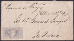 1884-H-86 CUBA 1884 5c COVER MORON TO VIZCAYA LA RESTOSA. POSTMARK WITHOUT DATA.  - Prefilatelia