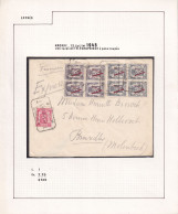 DDFF 910 -- Collection Petit Sceau De L' Etat - Enveloppe EXPRES KNOKKE 1945 - 2 Blocs De 4 TP 60 C + V - 1935-1949 Sellos Pequeños Del Estado