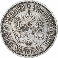 Finlande, Alexander III, Markka, 1892, Helsinki, Argent, TTB+, KM:3.2 - Finlande