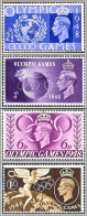 KGVI SG495-498 1948 Olympic Games Stamp Set Very Light Mounted Mint - Ongebruikt