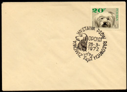 POLAND 1972 WINTER PEDIGREE DOG SHOW OPOLE SPECIAL CANCEL ON COVER DOGS SPANIEL POLISH - Honden