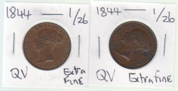 Delcampe - Jersey Queen Victoria Coin 1844 One Twenty Sixth 1/26th Condition Extra Fine - Jersey
