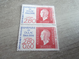 Cinquantenaire De La Marianne De Dulac - 2f.80+60c.et 2f.80 - Yt 2863 Et 2864 - Rouge Et Bleu - Oblitérés - Année 1994 - - Gebraucht