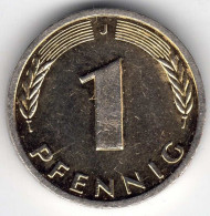 BRD 1 Pfennig 1989 J. (magentisch -teilgoldfarbend/vergoldet) Jaeger 380, Kl. Kratzer, Vz - 1 Pfennig