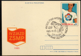 POLAND 1985 FILATELIC YOUTH EXHIBITION PROTECT NATURE SZCZECIN SPECIAL CANCEL ON PC WOLF CANIS LUPUS POLISH - Honden