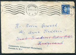 1953 Norway Stavanger Airmail Cover - Curacao Willemstad Via Haugesund Julpost Christmas - Cartas & Documentos