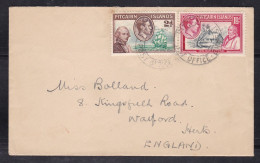 Pitcairn Islands - 1951 Cover To Watford UK - Pitcairn Islands