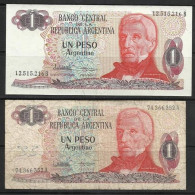 ARGENTINE . LOT DE DEUX BILLETS DE 1 PESO . - Argentine