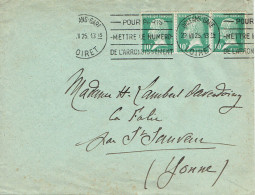 Tarifs Postaux France Du 16-07-1925 (02) Pasteur N° 170 10 C. X 3  LSI 20 G. 22-07-1925 - 1922-26 Pasteur