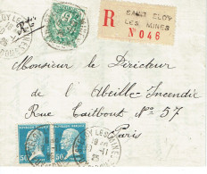 Tarifs Postaux France Du 16-07-1925 (19) Pasteur N° 171 15 C.x 2 + Pasteur N° 177 75 C. Lettre Recommandée 1er échelon 1 - 1922-26 Pasteur