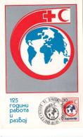 Yugoslavia, 125 Years Of Red Cross, MC, Face Value Of Stamp 30 - Brieven En Documenten