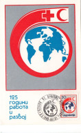 Yugoslavia, 125 Years Of Red Cross, MC, Face Value Of Stamp 30 - Covers & Documents