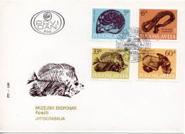 Yugoslavia 1985, FDC, Fosils, Michel 2092 - 2095 - Lettres & Documents