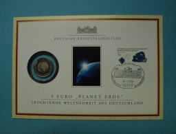 Bund 2016 J Sonderkarte Mit 5 Euro Planet Erde, Blauer Polymerring ST (MZ1313 - Commemorations