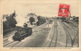 Neuville En Poitou * Les Quais De La Gare Et Embranchement Des Lignes Chemin De Fer Nantes Angers * Train Locomotive - Neuville En Poitou