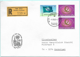 UNO-Wien R-Brief Ratingen D Erinnerungsstempel MI-No 22 - Cartas & Documentos