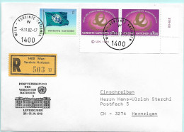 UNO-Wien R-Brief Leverkusen D Erinnerungsstempel MI-No 23 - Briefe U. Dokumente