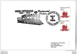 228 - 9 - Carte Américaine Avec Oblit Spéciale De High Springs 1984 Thème Chemins De Fer - Treinen