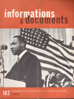 Revue Diplomatique Informations & Documents N° 183 - Juin 1963 - Le Problème Noir : La Loi Et Les Faits - Geschichte