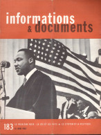 Revue Diplomatique Informations & Documents N° 183 - Juin 1963 - Le Problème Noir : La Loi Et Les Faits - Histoire