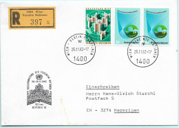 UNO-Wien R-Brief Gewerbia 82 Wien A Erinnerungsstempel MI-No 24 - Cartas & Documentos