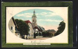 Präge-AK Schutterwald B. Offenburg, Partie Mit Kirche Und Schule  - Offenburg
