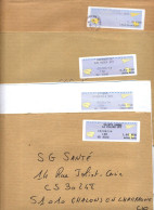 Lot 60 Lettre Avec Vignette Distributeur Nom Du Bureau à Boir Mention Heure 2 Versions - 2000 « Avions En Papier »