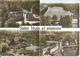 EN AVION AU-DESSUS DE ... ST-VRAIN (91) Carte Multivues De 1961 (2 Scans)  CPSM  GF - Saint Vrain