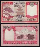 NEPAL - 5 RUPEES (2008) Banknote UNC (1) Pick 60a Sig 17     (16213 - Other - Asia