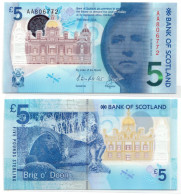 Bank Of Scotland 5 Pounds Polymer ND 2016 P-130 UNC - 5 Pounds