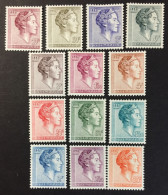 1960 Luxembourg - Grand Duchess Charlotte - 13 Stamps - Unused ( No Gum ) - Ongebruikt