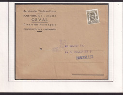 DDFF 918 -- Collection Petit Sceau De L' Etat - PREO 10 C 1943 Sur Enveloppe Service Des Timbres-Poste ORVAL Vers BXL - Tipo 1936-51 (Sigillo Piccolo)